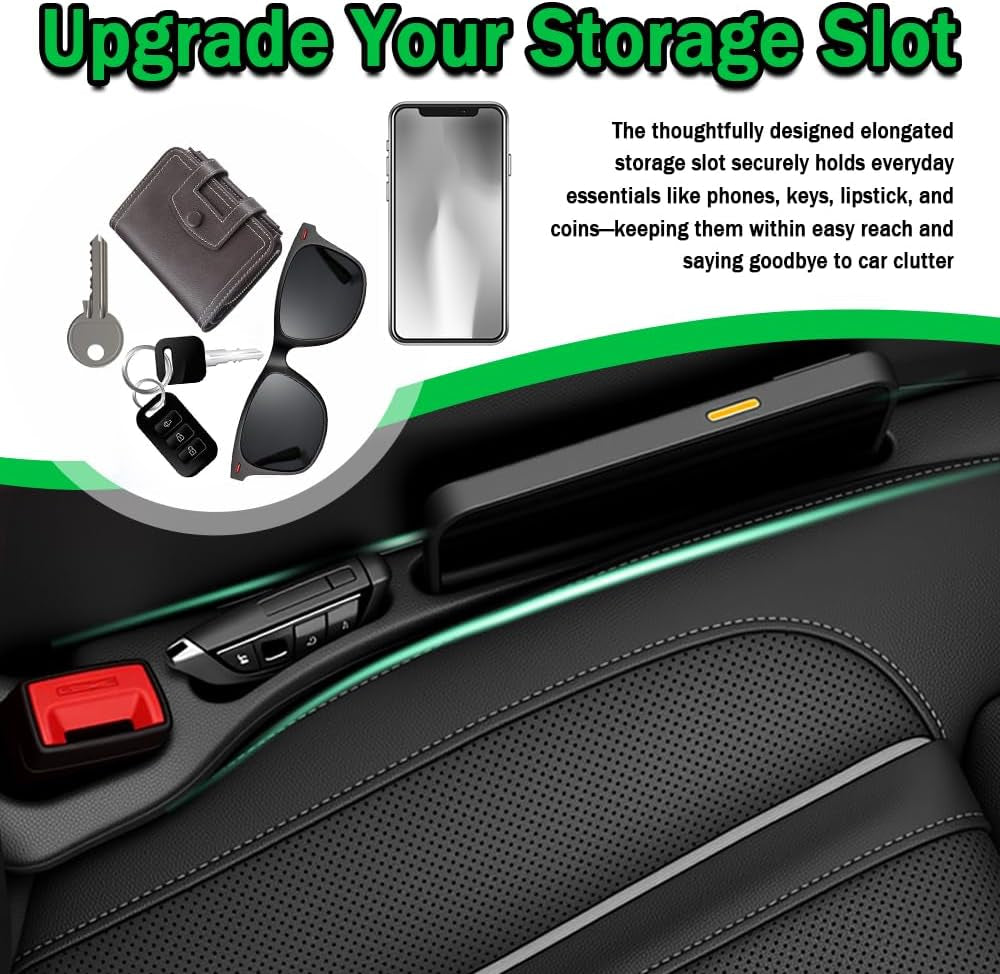 2PCS Car Seat Gap Filler Organizer Car Seat Gap Plug with Storage Slot