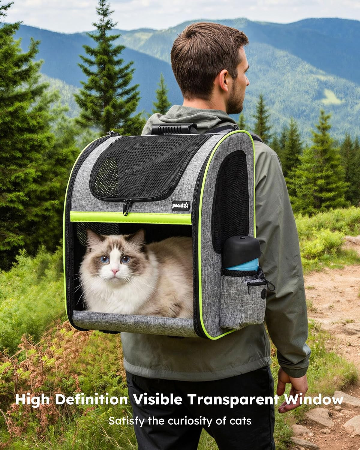 XL Cat Backpack Expandable, Cat Carrier Backpack Acrylic Window