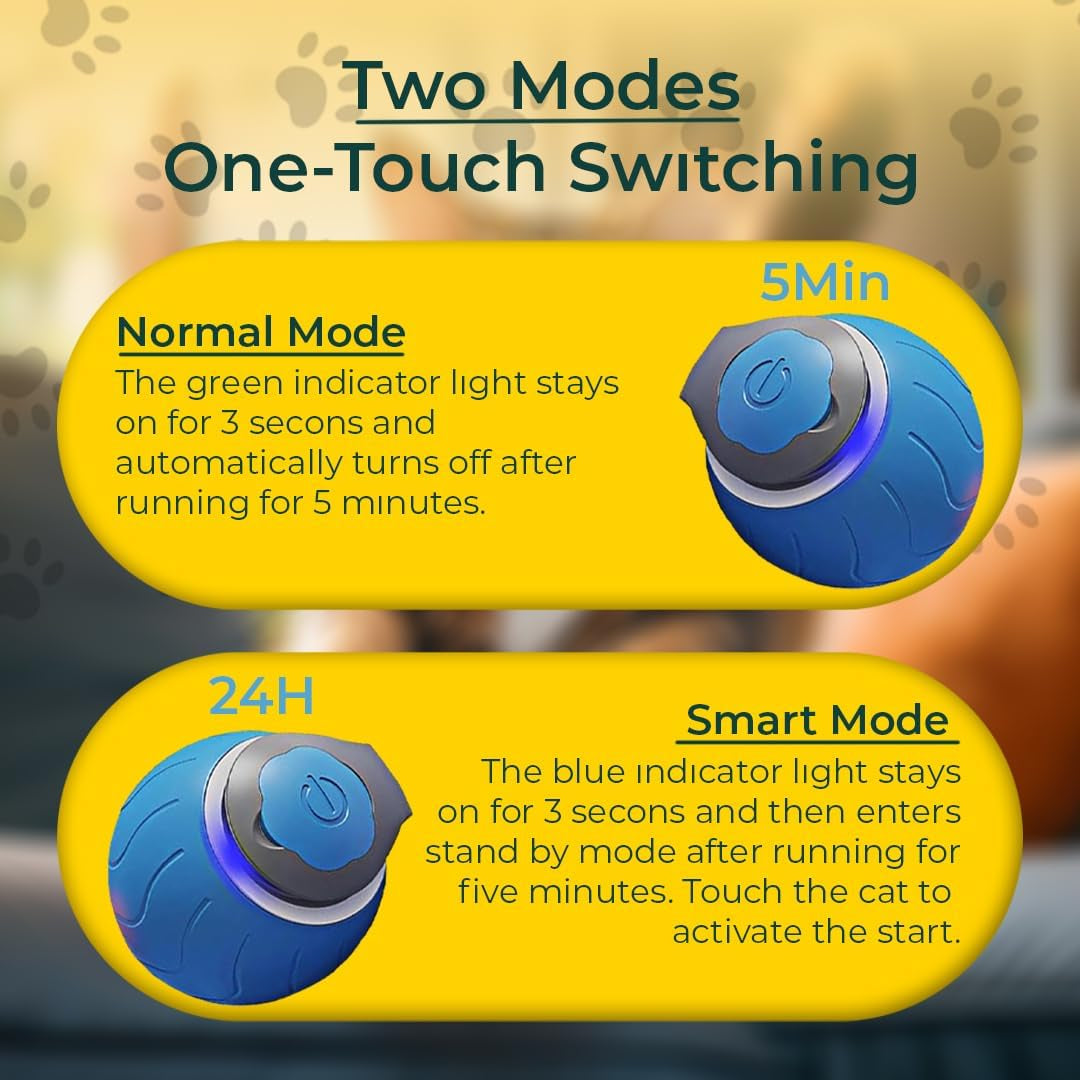 Interactive Cat Toy - Interactive Dog Toys, Automatic Cat Toy, USB Rechargeable, Suitable for Indoor and Outdoor - Moving Dog Toy, Cat Toys Interactive Speedy Tail 3.0 (Blue)