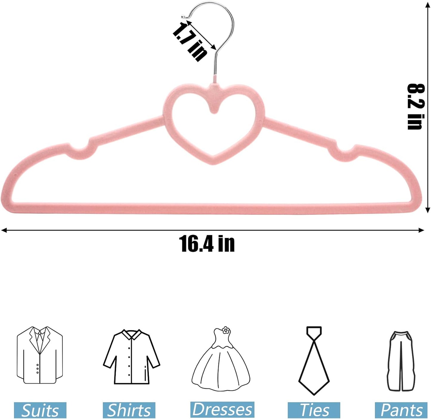 50 Pack Pink Velvet Hangers, Non-Slip Clothes Hangers with 360 Degree Rotating Hook Thin Felt Adult Hanger for Coat, Dress, Shirt, Jacket