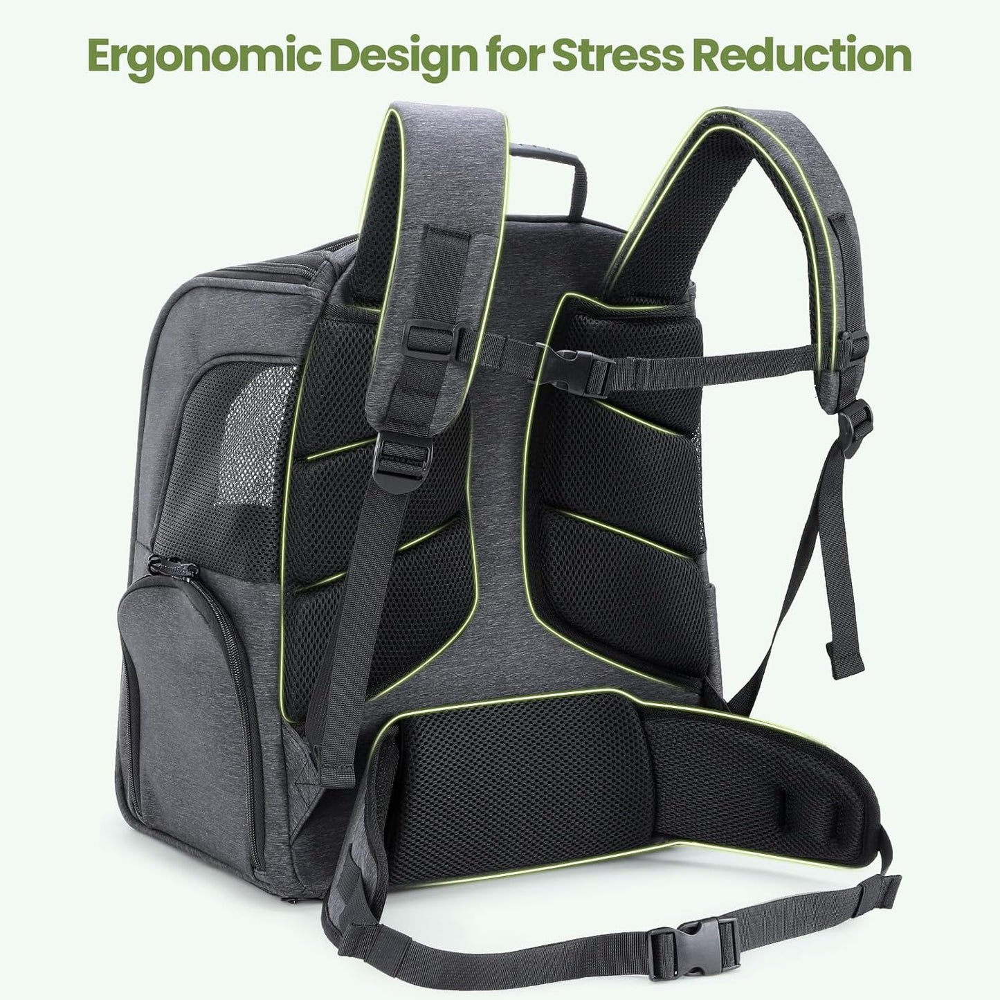 Ergonomic Cat Backpack, 30% Effort-Saving Breathable Pet Backpack