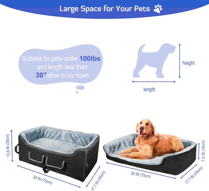 Dog Car Booster Seat for Large Medium Dogs under 55 Lbs