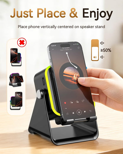 Gifts for Men Tech Gadgets Wireless Induction Speaker with Phone Stand