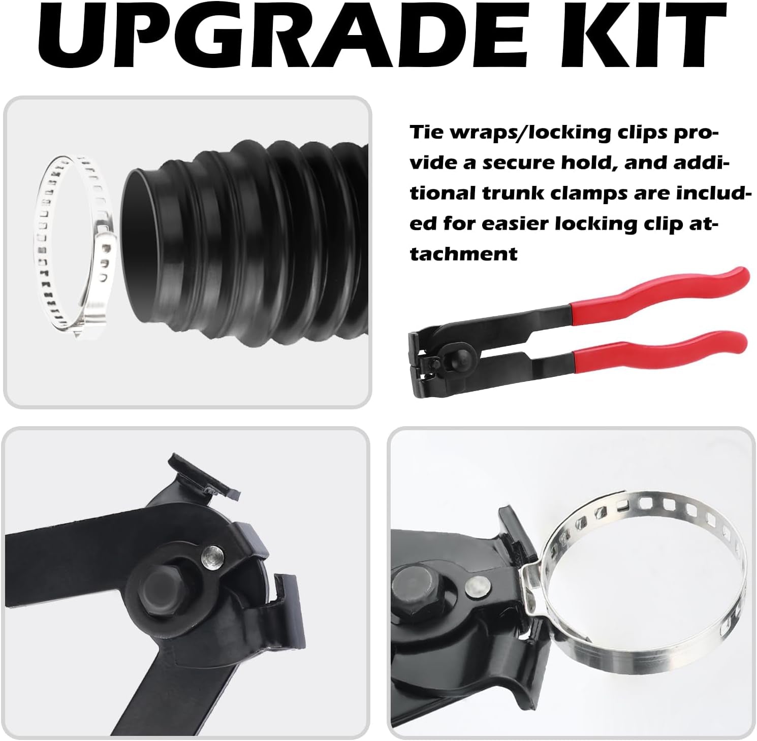 Car Inner Tie Rod Boot Kit with Boot Clamp Pliers,Soft Car Rack and Pinion Boots Keeps Steering Parts Includes Ties/Clamps,Cuttable Cars Accessories Steering Rack Boots