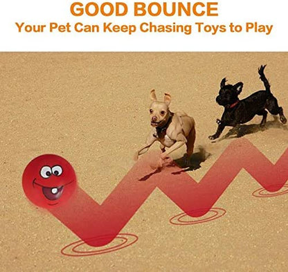 Dog Toy,Squeaky Dog Toys Chewing Durable Teething Latex Rubber Soft Interactive Fetch Play Dog Balls with Funny Face for Puppy Small Medium Pet Dog (5PCS)