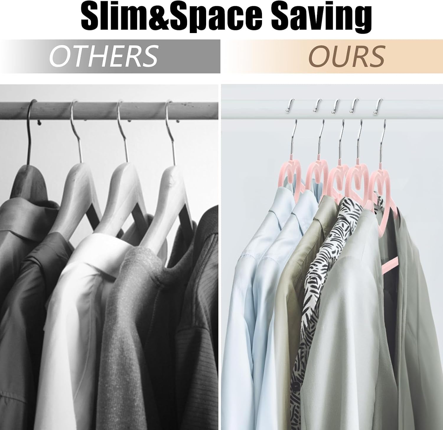 50 Pack Pink Velvet Hangers, Non-Slip Clothes Hangers with 360 Degree Rotating Hook Thin Felt Adult Hanger for Coat, Dress, Shirt, Jacket