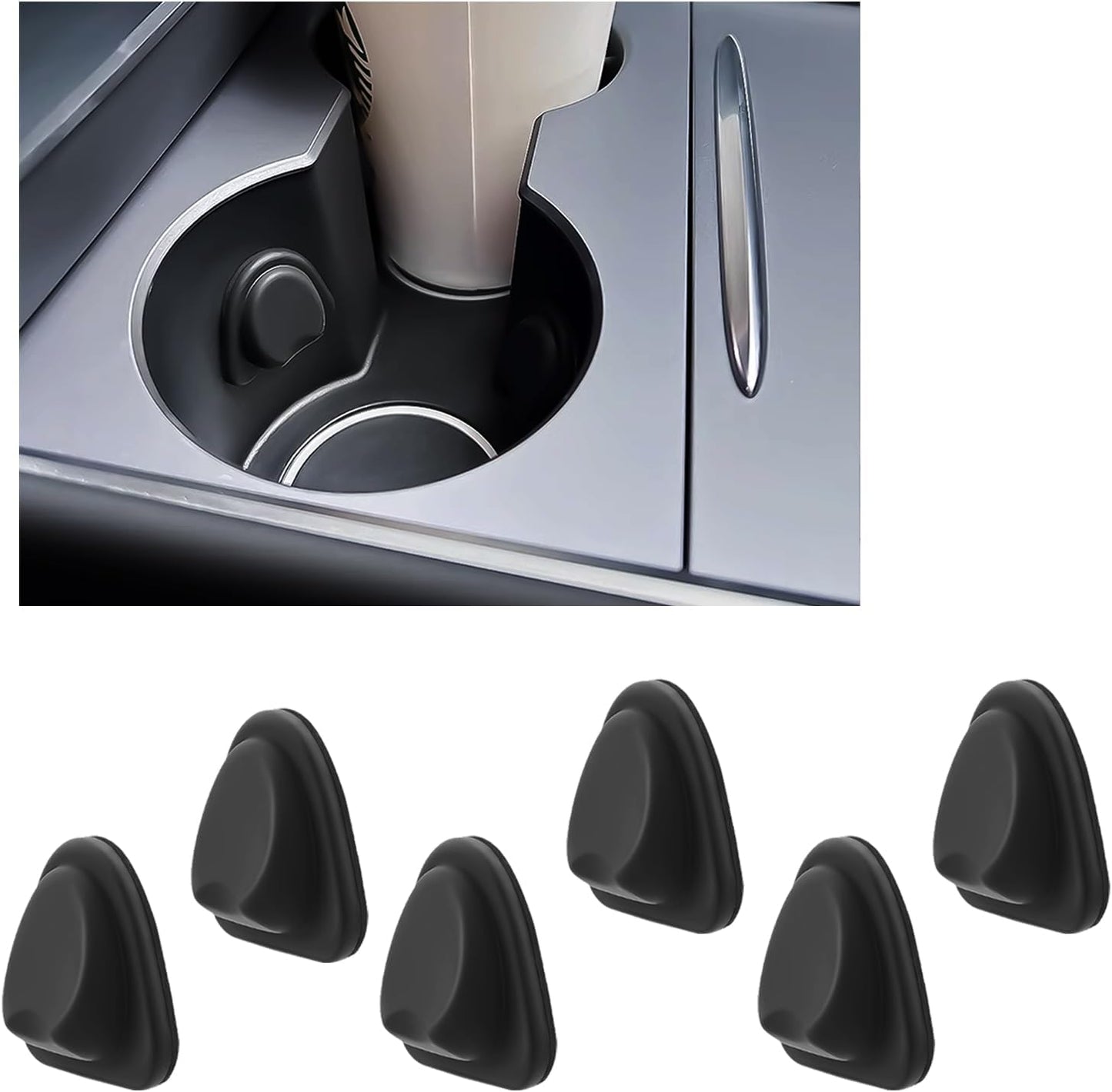 6PCS Upgraded Car Cup Holder Insert,Self-Adhesive Silicone Cup Holder Inserts for Car for Firmly Fixing Water Cups,Universal Anti-Slip Cars Cupholder Insert Cars Accessories