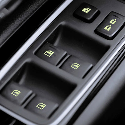 Luminous Car Window Lifter Switch Button Stickers Fluorescent Decals Car Door Window Lift Night Safety Switch Cars Accessories