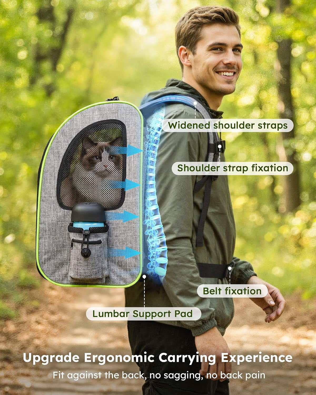 XL Cat Backpack Expandable, Cat Carrier Backpack Acrylic Window
