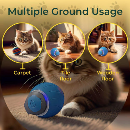 Interactive Cat Toy - Interactive Dog Toys, Automatic Cat Toy, USB Rechargeable, Suitable for Indoor and Outdoor - Moving Dog Toy, Cat Toys Interactive Speedy Tail 3.0 (Blue)