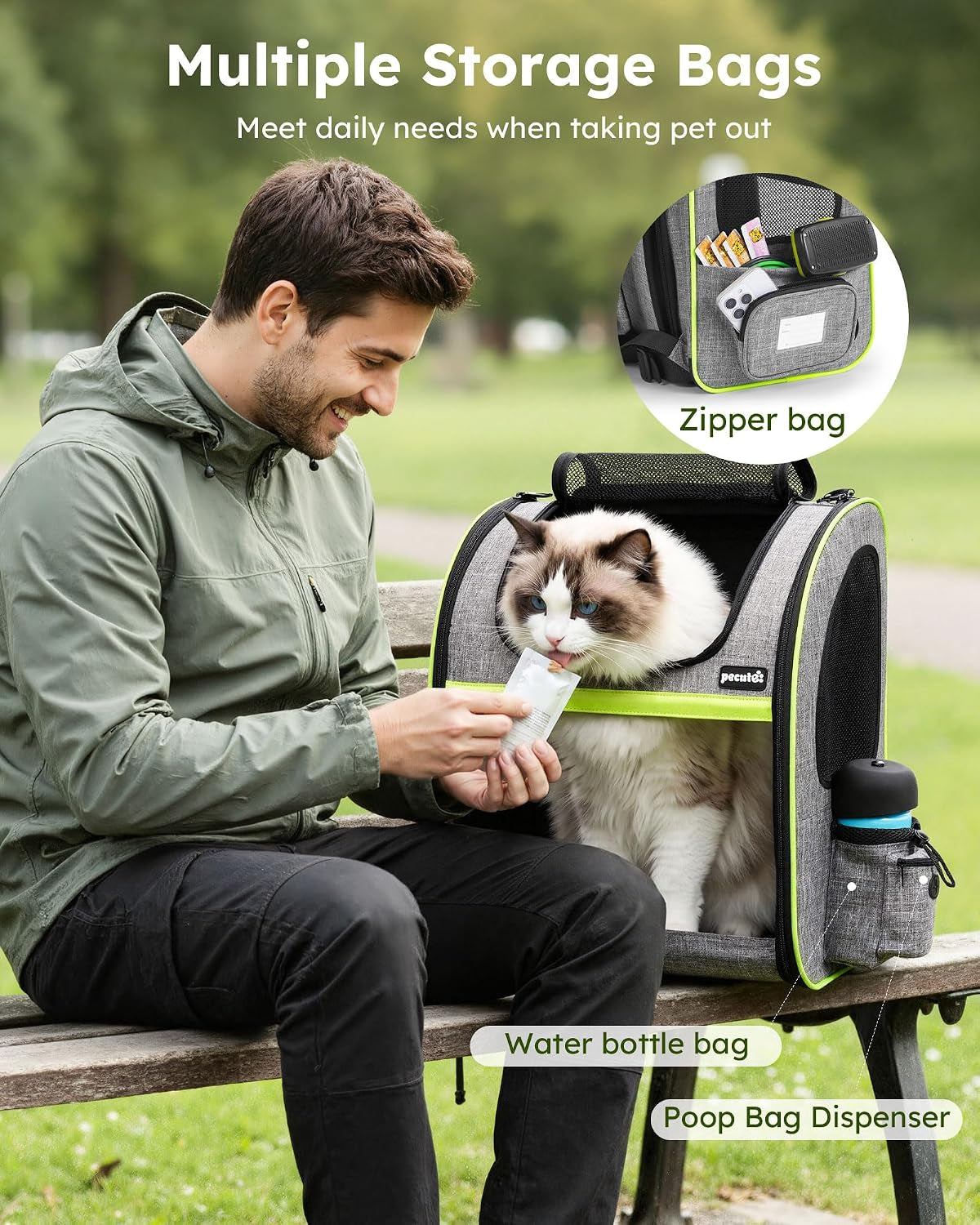 XL Cat Backpack Expandable, Cat Carrier Backpack Acrylic Window
