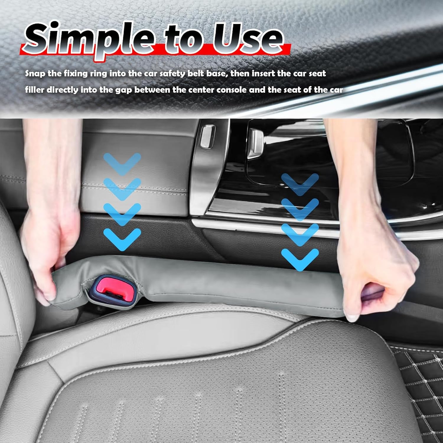 2026 2PCS Upgraded Car Seat Gap Filler with Fixing Ring,Elastic Car Gap Filler to Avoid Dropping Cell Phones/Keys,Essential Cars Gaps Seat Fillers Cars Accessories (Sage Green)