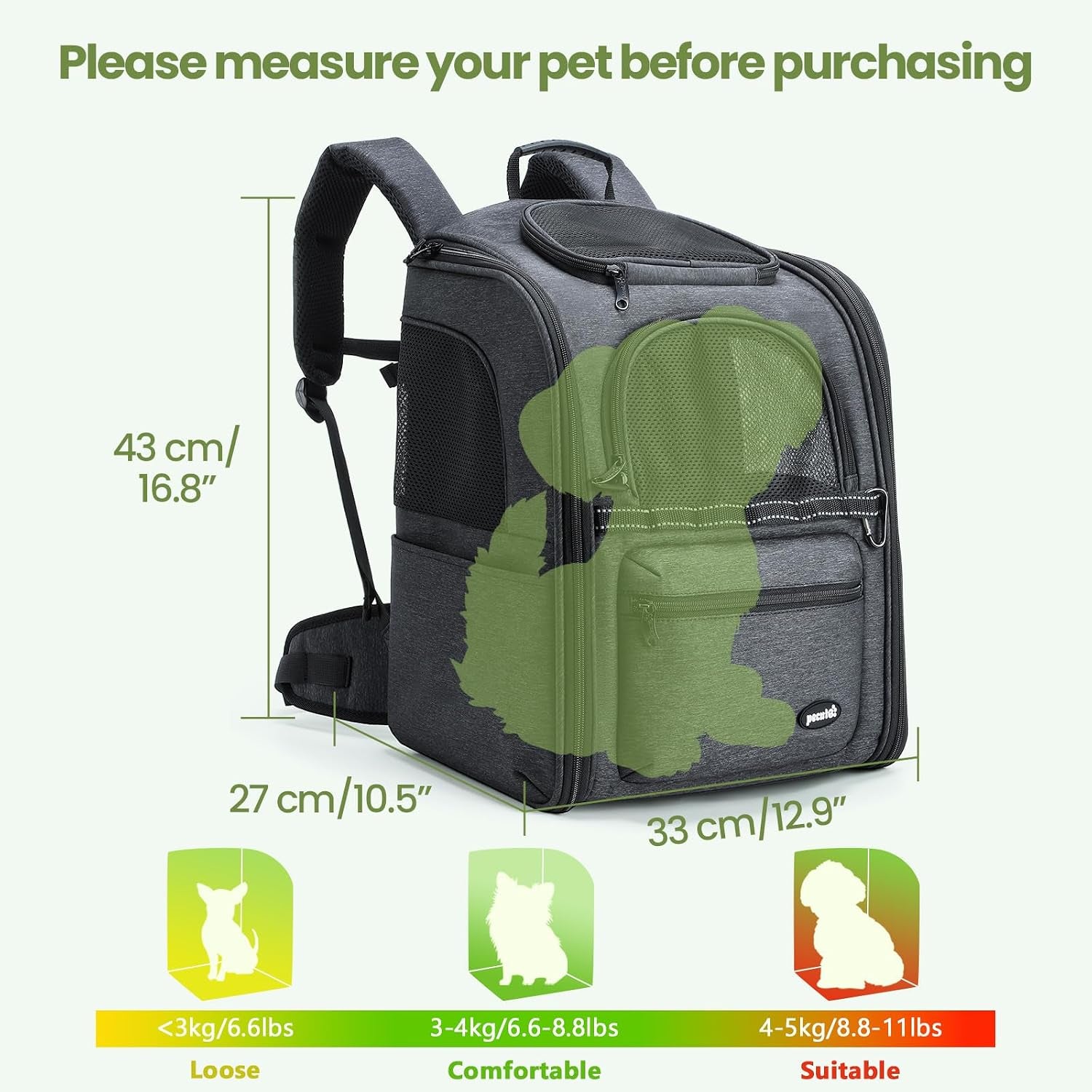 Ergonomic Cat Backpack, 30% Effort-Saving Breathable Pet Backpack