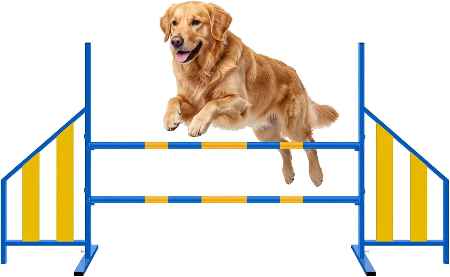 Agility Wing Jumps with Bar Dog Training Hedge Metal Frame Adjustable Pet Hurdles Jump Bars High Stability for Indoor Outdoor Dog Pet Agility Course Game