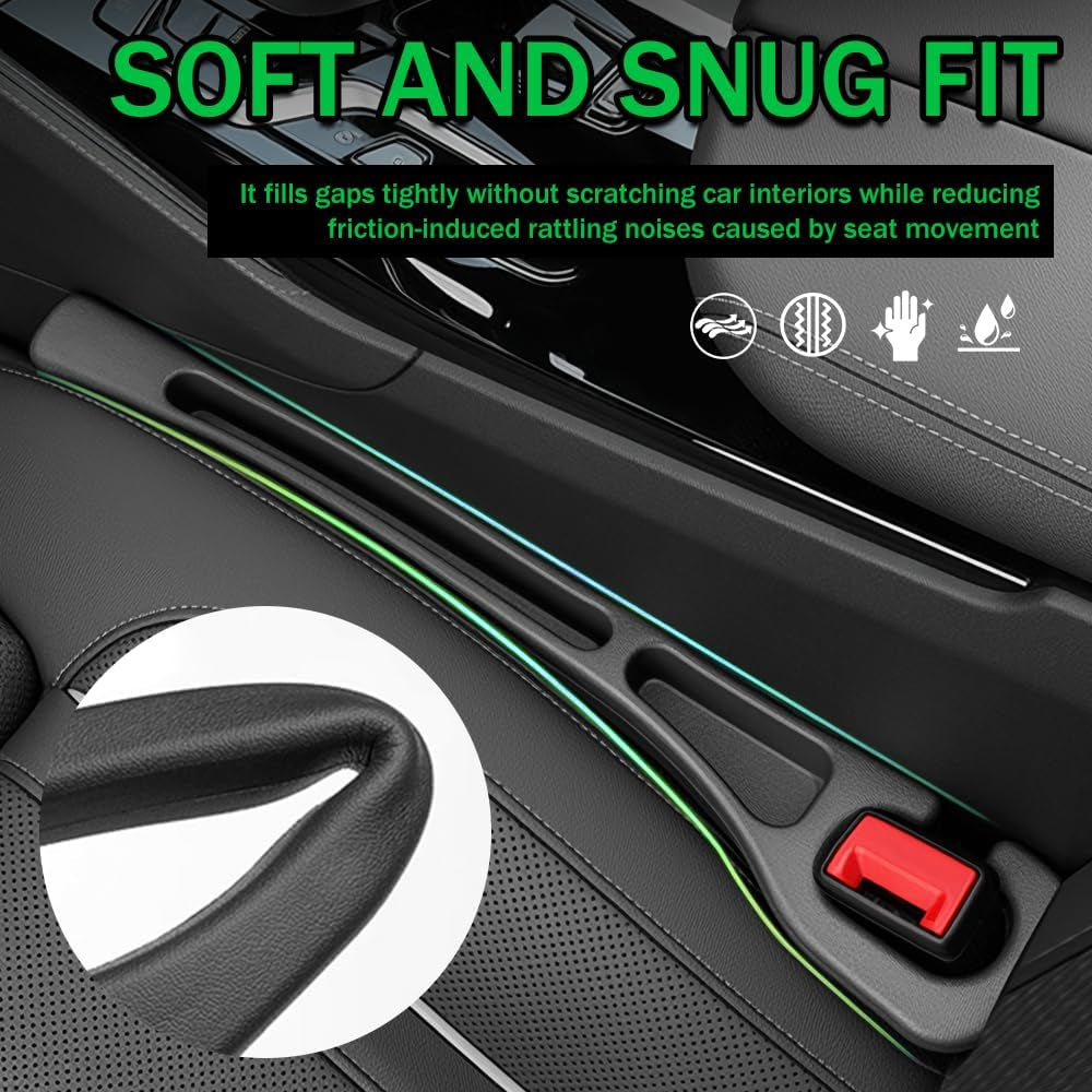 2PCS Car Seat Gap Filler Organizer Car Seat Gap Plug with Storage Slot