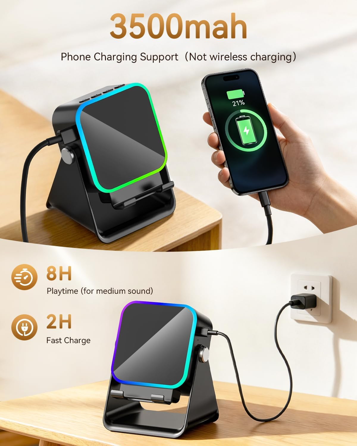 Gifts for Men Tech Gadgets Wireless Induction Speaker with Phone Stand