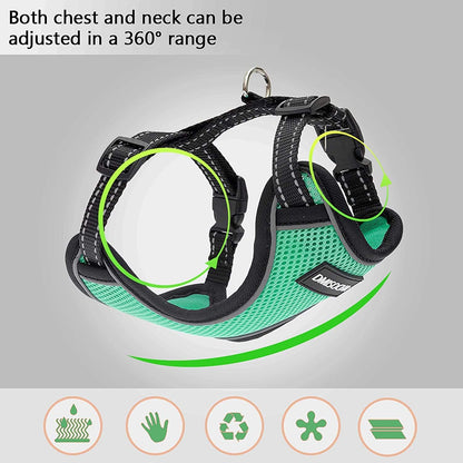 Cat Harness and Leash Set - Escape Proof Cat Vest Harness for Walking Outdoor - Reflective Adjustable Soft Mesh Breathable Body Pet Harness Easy Control for Small Medium Large Cats, Puppy