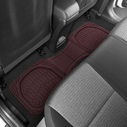 Flextough Floor Mats for Cars, Burgundy Deep Dish All-Weather Car Mats, Waterproof Trim-To Fit Automotive Cars Trucks SUV, Universal Liner Accessories