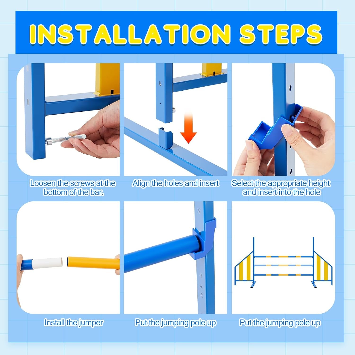 Agility Wing Jumps with Bar Dog Training Hedge Metal Frame Adjustable Pet Hurdles Jump Bars High Stability for Indoor Outdoor Dog Pet Agility Course Game