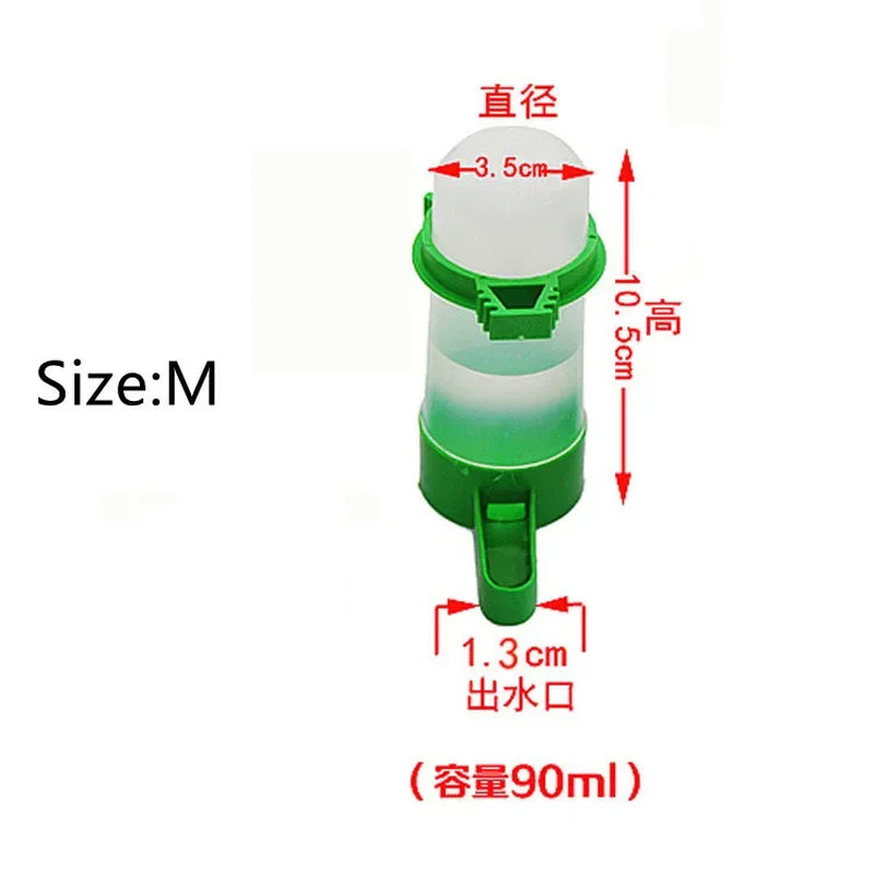1Pc Bird Feeder Waterer Drinker Pet Clip for Bird Feeder Parrot Pet Water Dispenser Agricultural Equipment (Size:M/L)