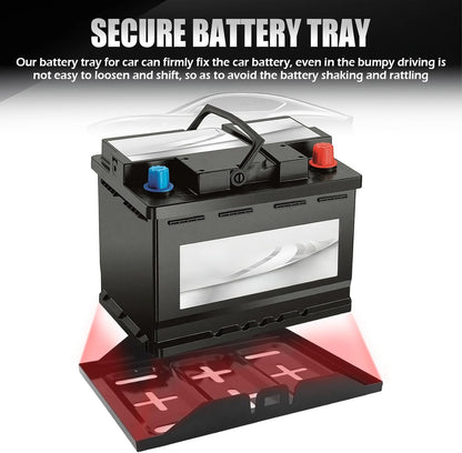Car Battery Tray,Heavy Duty Battery Tray for Car Used as Batteries Mounting Holder Bracket,Universal Metal Cars Batteries Trays with Multiple Mounting Points Cars Accessories