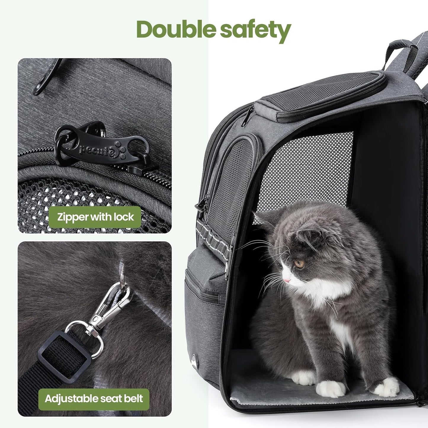 Ergonomic Cat Backpack, 30% Effort-Saving Breathable Pet Backpack