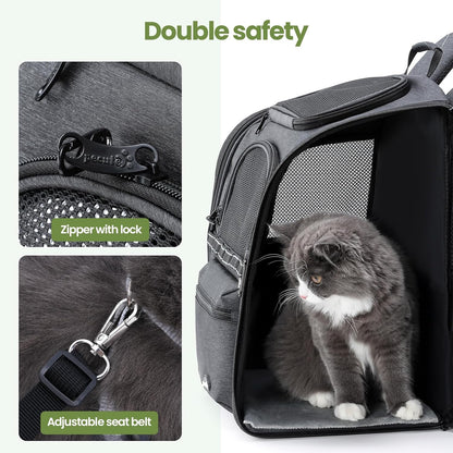 Ergonomic Cat Backpack, 30% Effort-Saving Breathable Pet Backpack