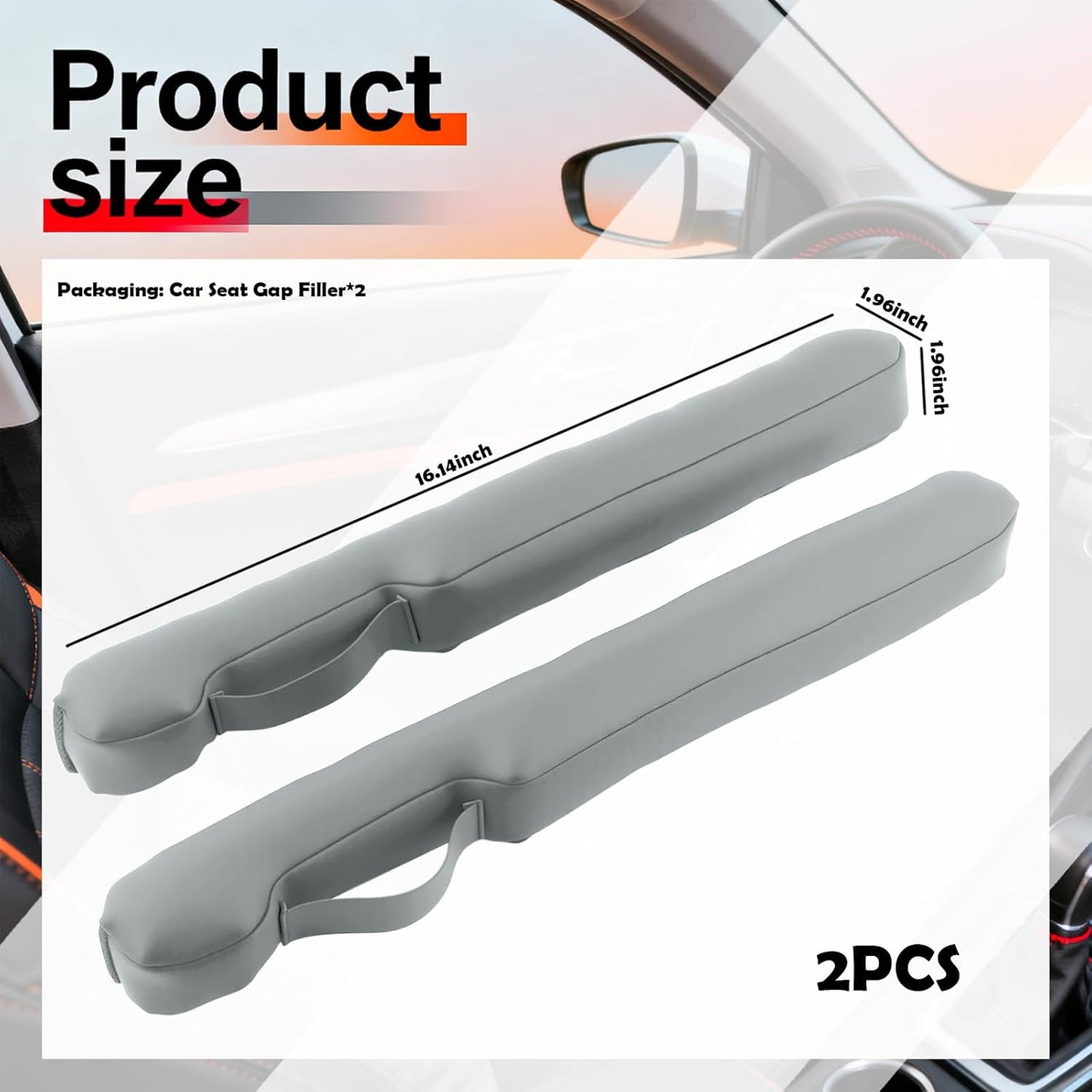 2026 2PCS Upgraded Car Seat Gap Filler with Fixing Ring,Elastic Car Gap Filler to Avoid Dropping Cell Phones/Keys,Essential Cars Gaps Seat Fillers Cars Accessories (Sage Green)