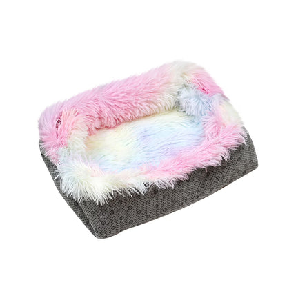 Dog Beds for Medium Sized Dogs Cats, Colorful Two-In-One Litter Bed Plush Pet Mattress, 24X22 Inch