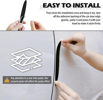 4PCS Car Door Edge Guards with Airbag,De-Static & Anti-Crash Car Door Protector with Dolphin Streamline Design,Universal Cars Doors Edge Protector Exterior Cars Accessories