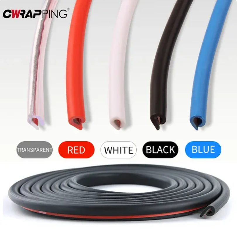5M Car Door Protector Edge Scratch Auto Door Sealing Strips Transparent Anti-Collision Protection PVC Strip for Cars Accessories
