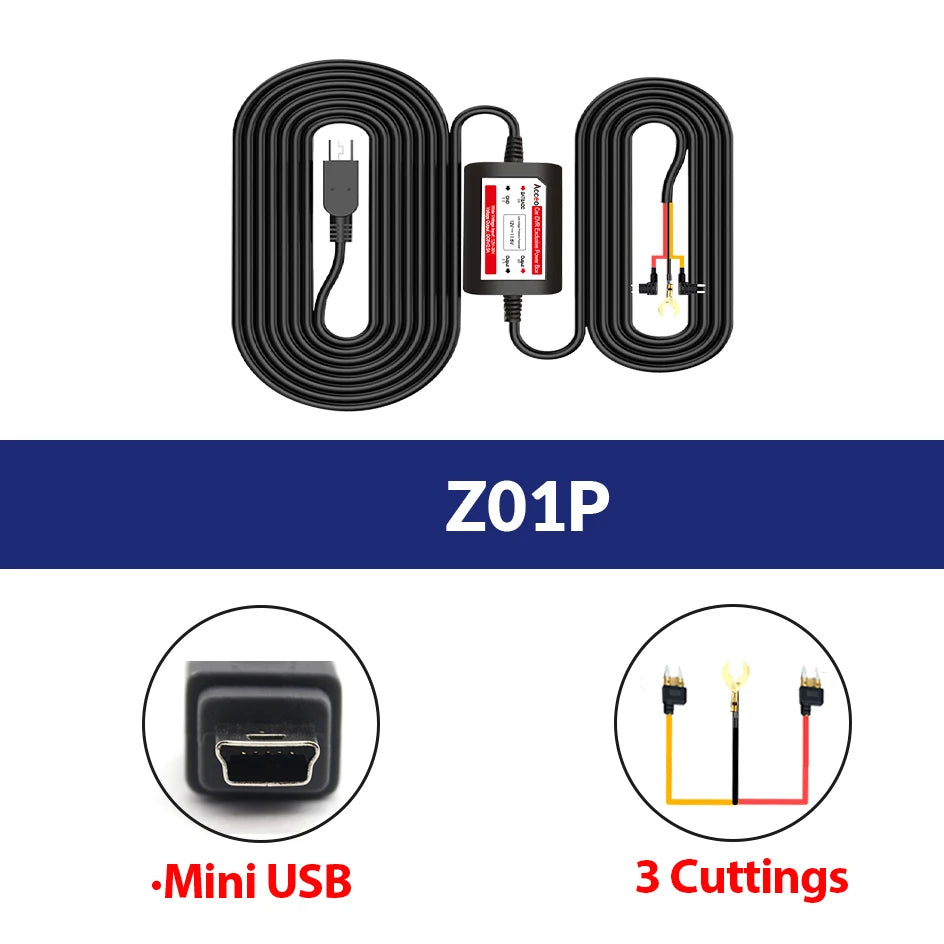 Cars Accessories Car Dash Cam Wire 3.5M DVR Hardwire Cable Kit Video Recorder 5V Mini Charger Line Car Electrical Appliances
