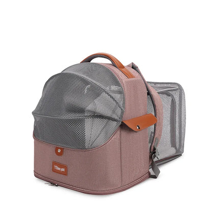 Pet Supplies Cat Backpack with Expandable and Durable Breathable Mesh Puppy Bag Out Camping Pet Oxford Cloth Bag