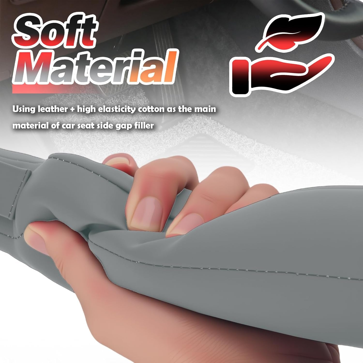 2026 2PCS Upgraded Car Seat Gap Filler with Fixing Ring,Elastic Car Gap Filler to Avoid Dropping Cell Phones/Keys,Essential Cars Gaps Seat Fillers Cars Accessories (Sage Green)