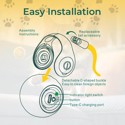 Interactive Cat Toy - Interactive Dog Toys, Automatic Cat Toy, USB Rechargeable, Suitable for Indoor and Outdoor - Moving Dog Toy, Cat Toys Interactive Speedy Tail 3.0 (Blue)