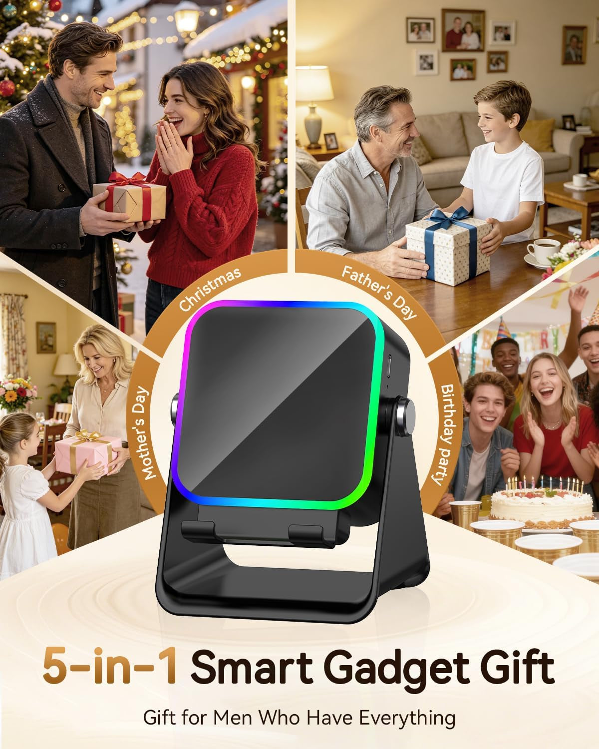 Gifts for Men Tech Gadgets Wireless Induction Speaker with Phone Stand