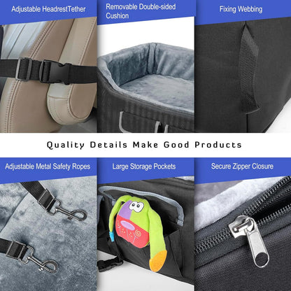 Dog Car Booster Seat for Large Medium Dogs under 55 Lbs