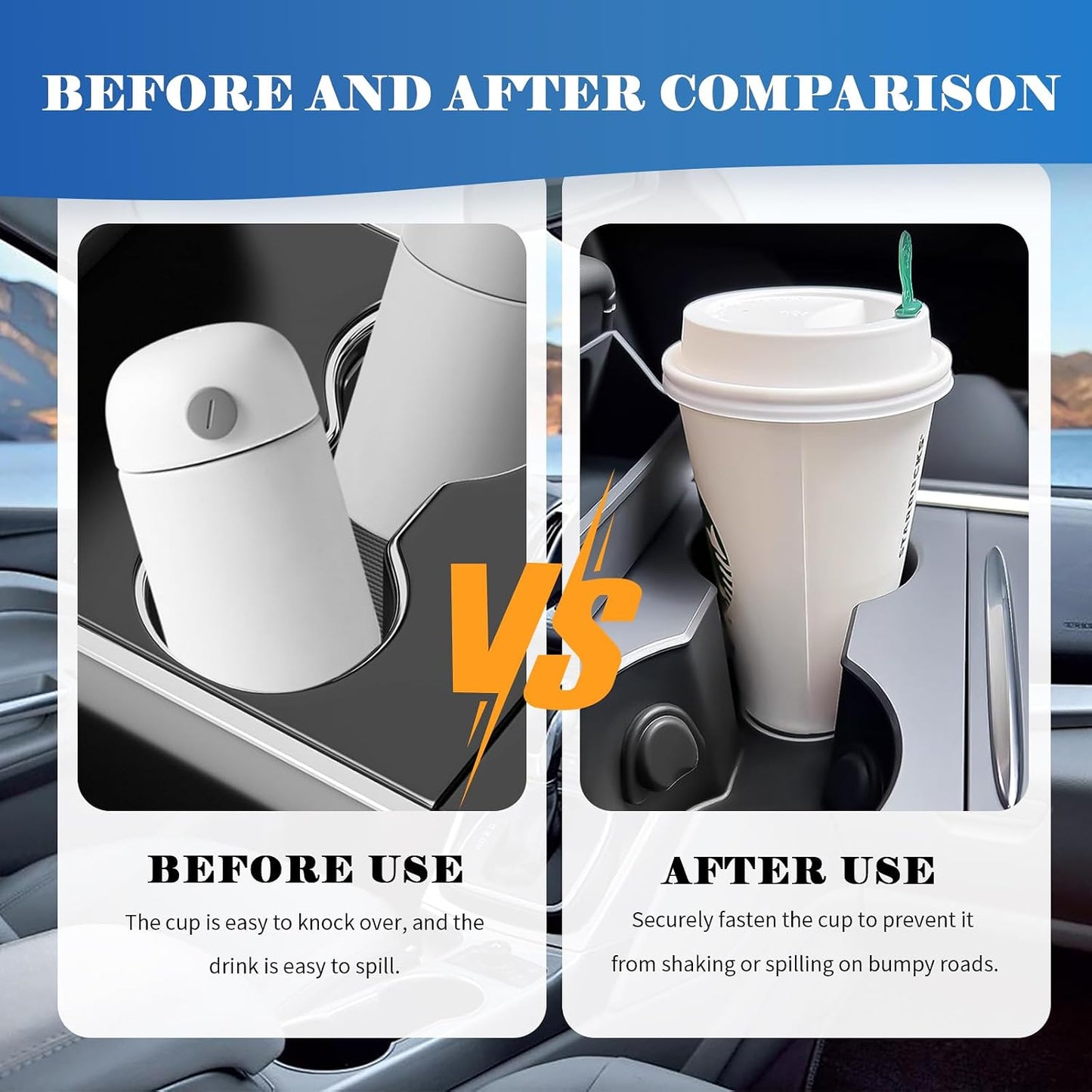 6PCS Upgraded Car Cup Holder Insert,Self-Adhesive Silicone Cup Holder Inserts for Car for Firmly Fixing Water Cups,Universal Anti-Slip Cars Cupholder Insert Cars Accessories