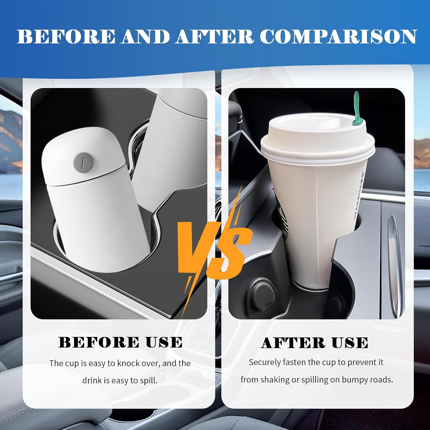 6PCS Upgraded Car Cup Holder Insert,Self-Adhesive Silicone Cup Holder Inserts for Car for Firmly Fixing Water Cups,Universal Anti-Slip Cars Cupholder Insert Cars Accessories