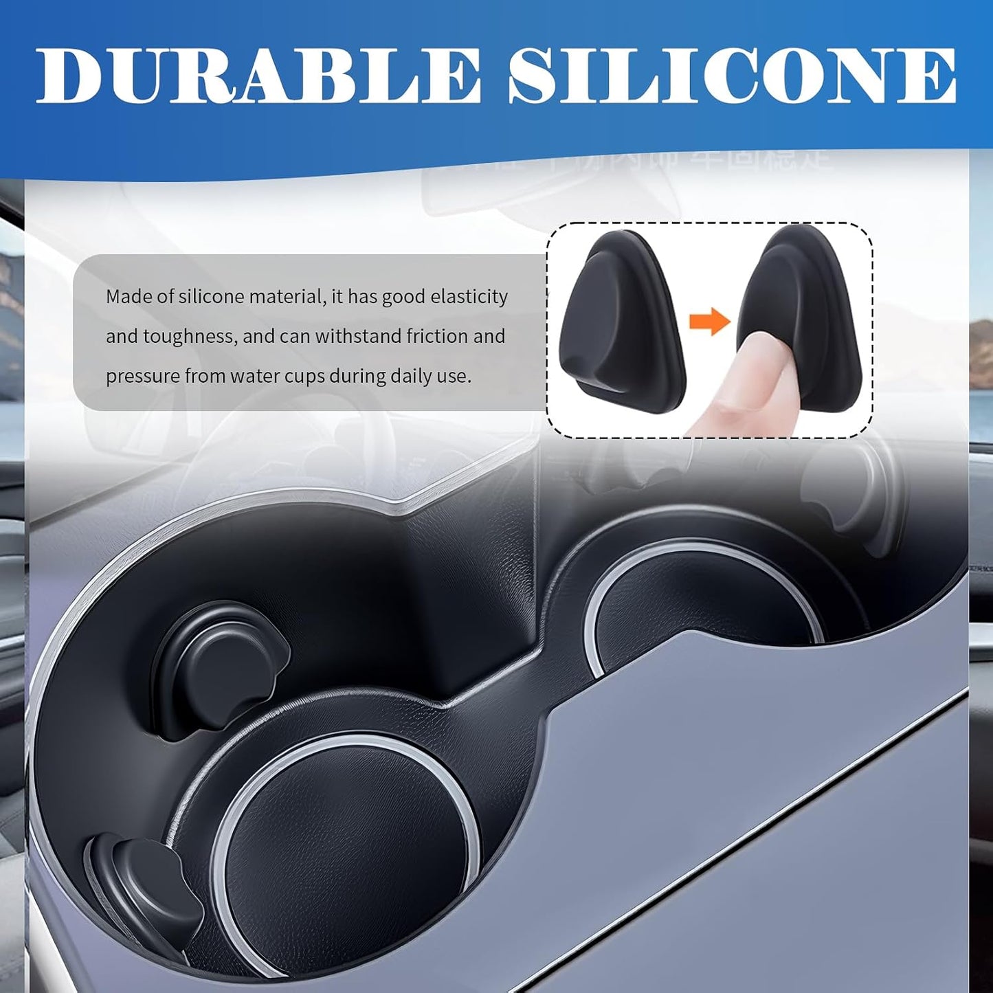 6PCS Upgraded Car Cup Holder Insert,Self-Adhesive Silicone Cup Holder Inserts for Car for Firmly Fixing Water Cups,Universal Anti-Slip Cars Cupholder Insert Cars Accessories