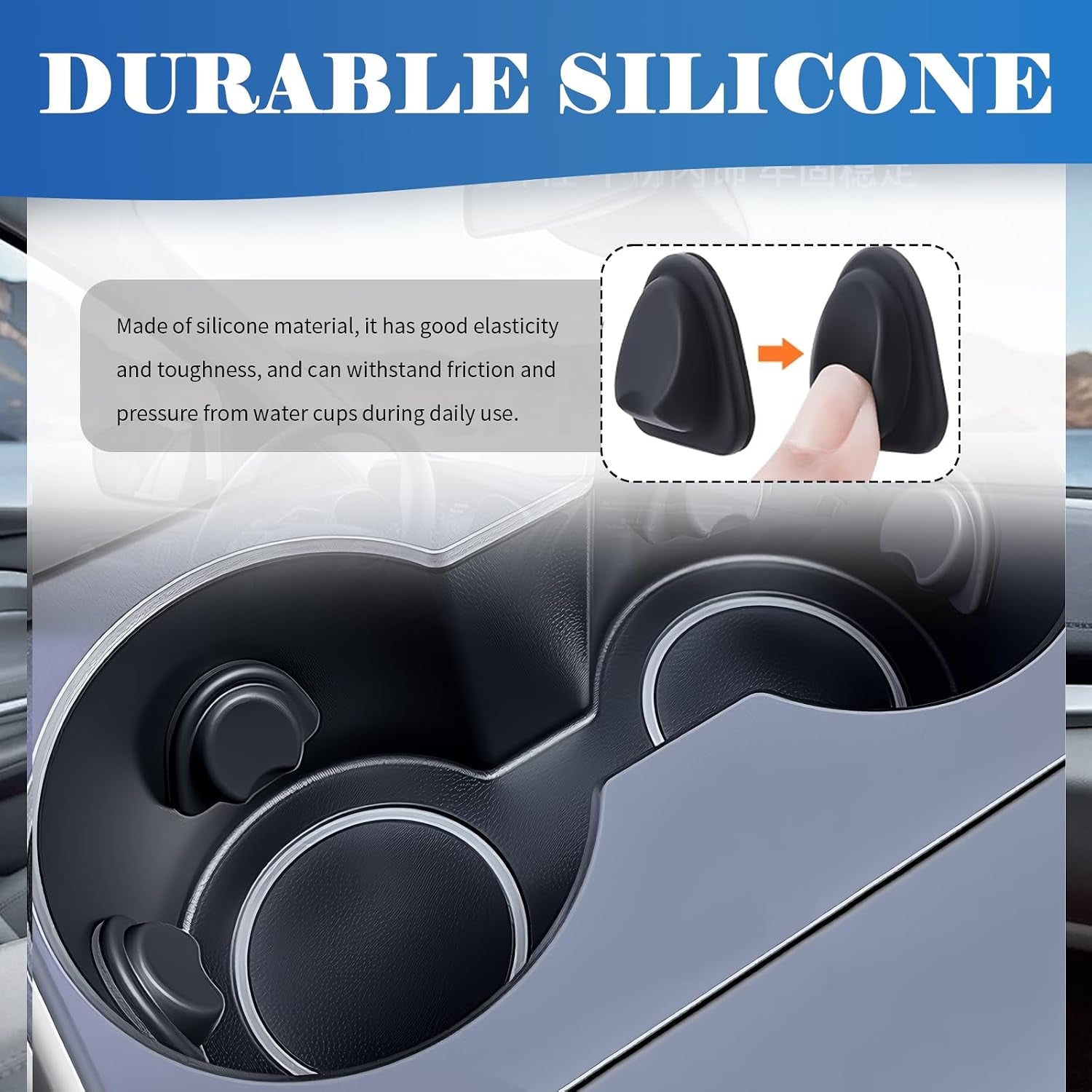 6PCS Upgraded Car Cup Holder Insert,Self-Adhesive Silicone Cup Holder Inserts for Car for Firmly Fixing Water Cups,Universal Anti-Slip Cars Cupholder Insert Cars Accessories