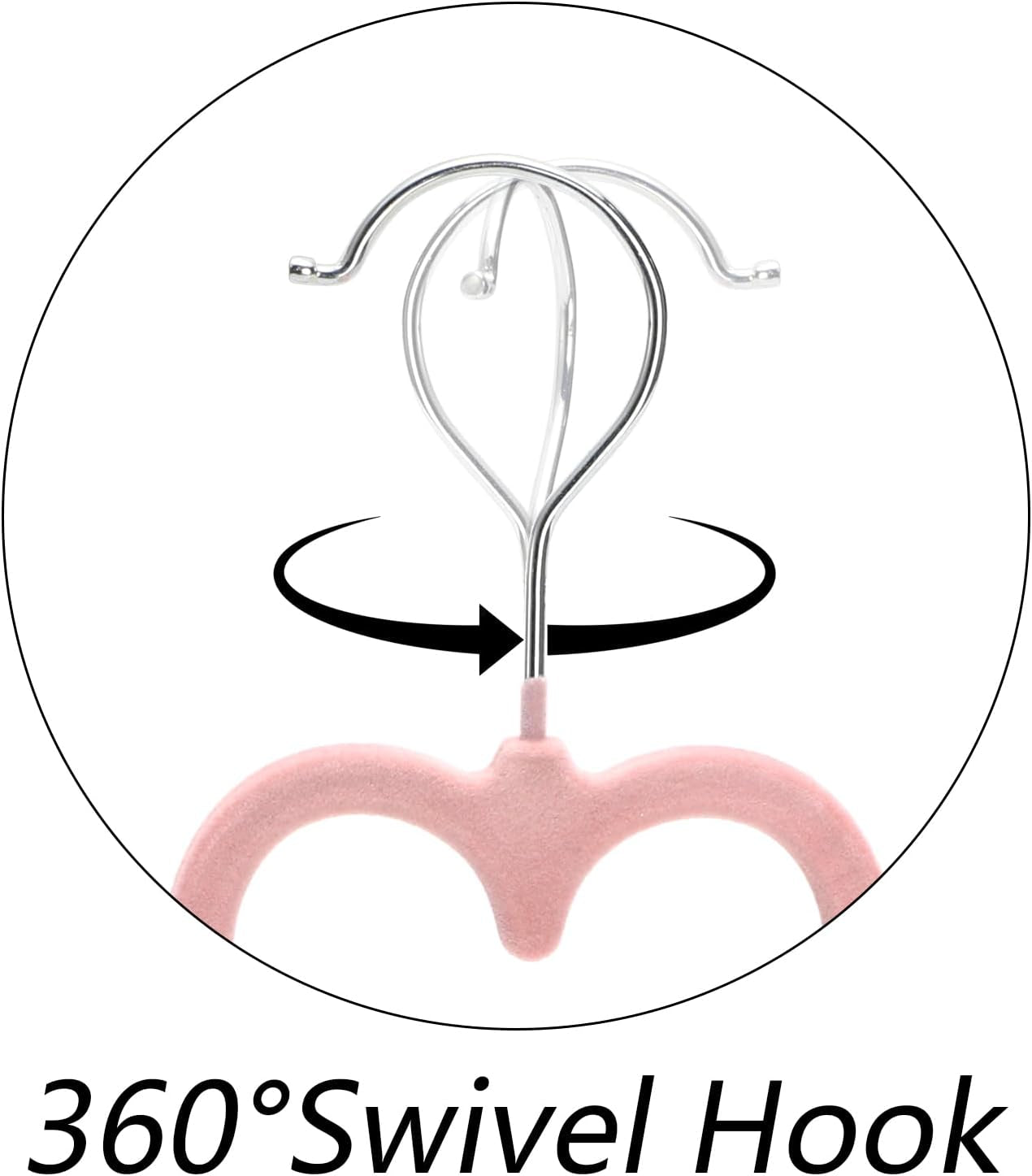 50 Pack Pink Velvet Hangers, Non-Slip Clothes Hangers with 360 Degree Rotating Hook Thin Felt Adult Hanger for Coat, Dress, Shirt, Jacket