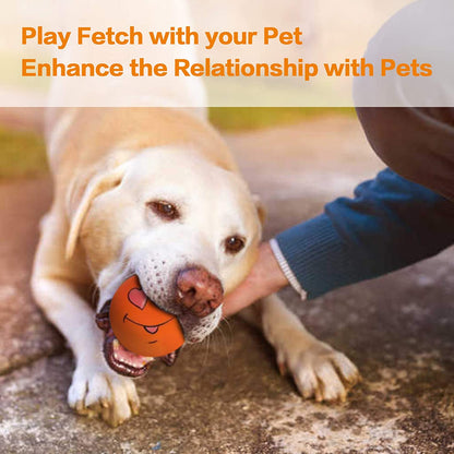 Dog Toy,Squeaky Dog Toys Chewing Durable Teething Latex Rubber Soft Interactive Fetch Play Dog Balls with Funny Face for Puppy Small Medium Pet Dog (5PCS)