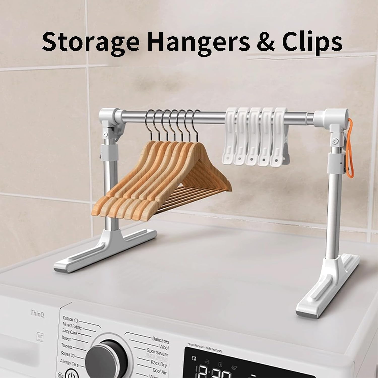 Foldable & Adjustable Dog Closet,Portable Clothing Rack for Pet/Dog Organization and Storage/Cat Clothing Rack,Space-Saving Alloy Mini Drying Rack,(20.4-35.4In Width, 17.3-26.7In Height)