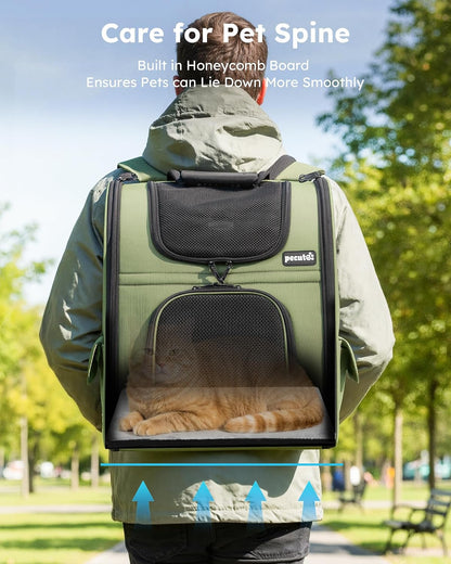 Pet Backpack Expandable, Cat Carrier Backpack with Breathable Window