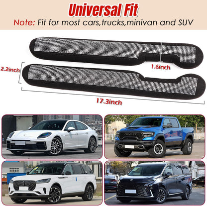Bling Car Seat Gap Filler 2 Pack-Crystal Rhinestone Diamond Bling Car Accessories for Women, Gap Stopper Universal Fit for Trucks, Suvs, Cute Car Interior Accessories, (Silver)