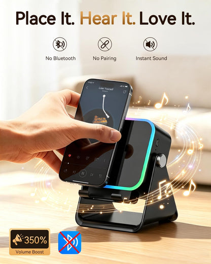 Gifts for Men Tech Gadgets Wireless Induction Speaker with Phone Stand