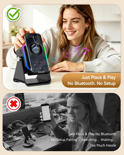 Gifts for Men Tech Gadgets Wireless Induction Speaker with Phone Stand