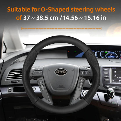 Suitable for Byd Breathable Leather Matte Carbon Fiber Texture Steering Wheel Cover for Dolphin Mini Seal Atto 3 King Shark 6 Song Pro Seagull F0 Sealion 7 Yuan plus Dmi Cars Accessories