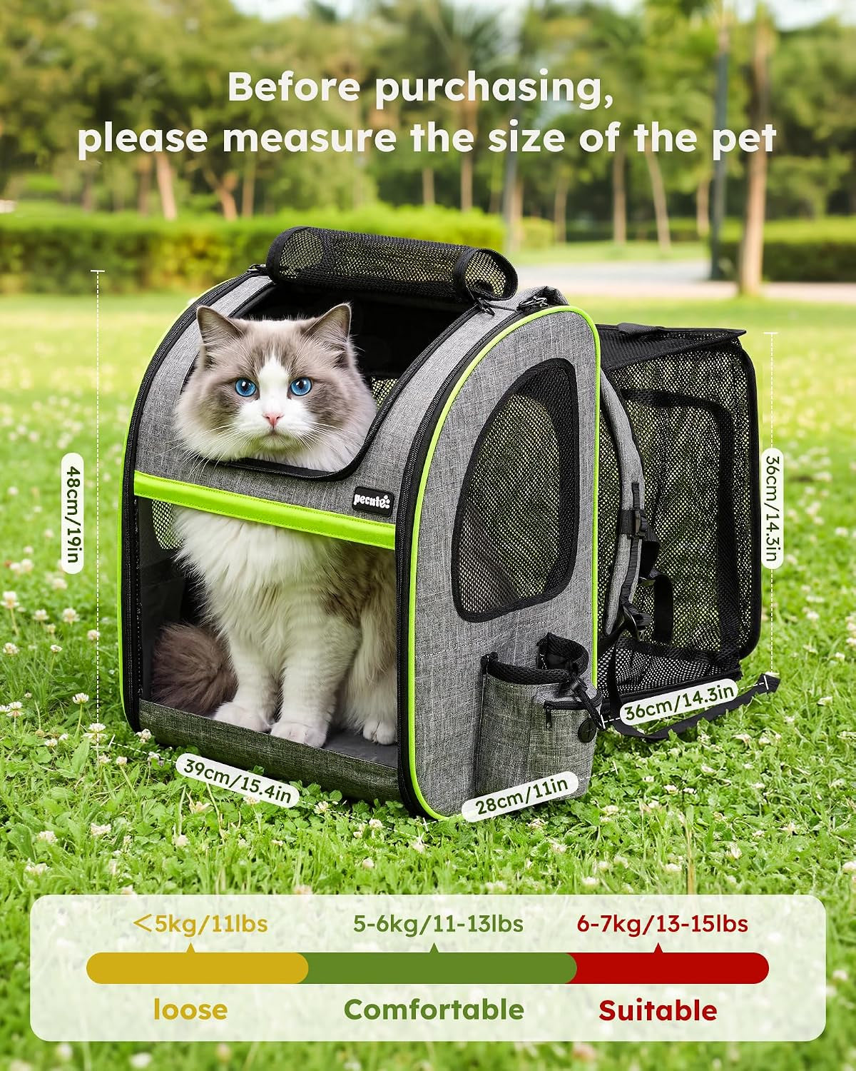 XL Cat Backpack Expandable, Cat Carrier Backpack Acrylic Window